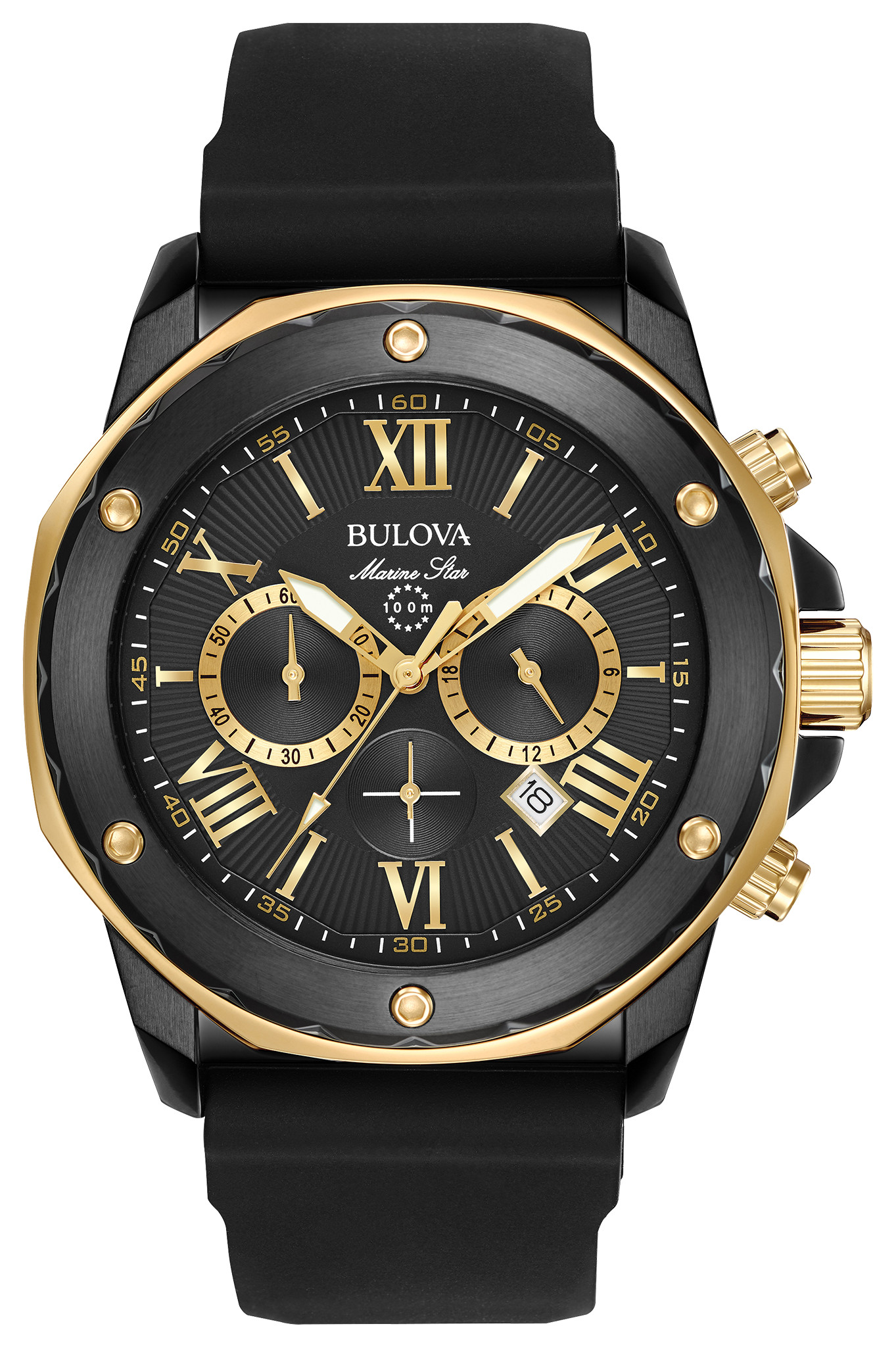 Bulova Marine Star Men's Black IP Chronograph Watch | Bulova